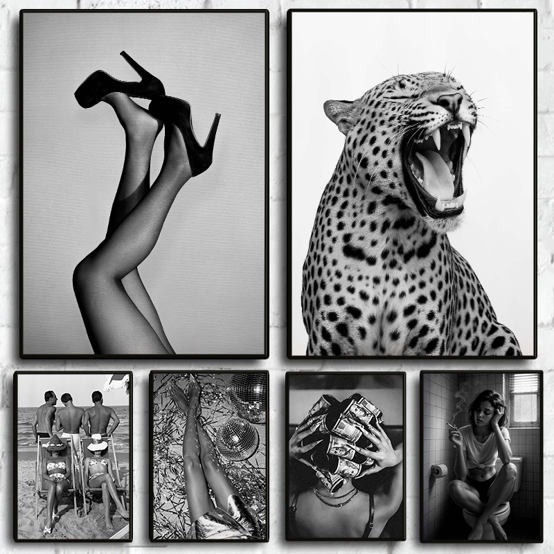 Vintage Vogue Fashion Poster - Şık Moda Siyah ve Beyaz Poster