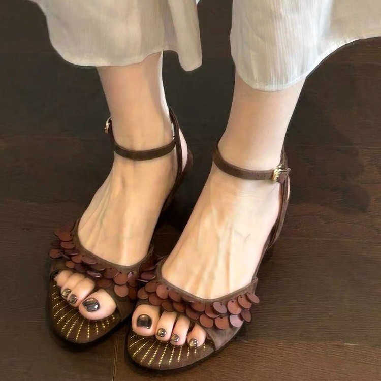 Vintage Fashion Female - Yazlık Yeni Kadın Terlikleri İnci İşlemeli