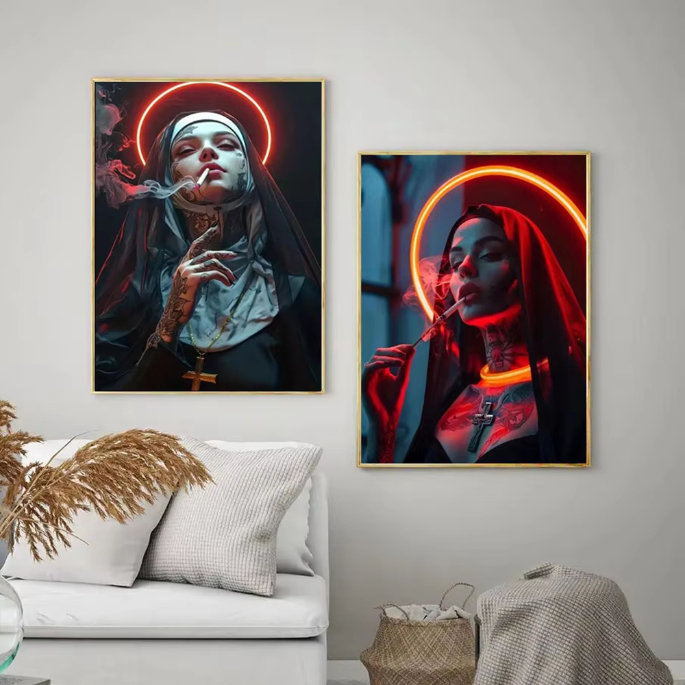 Moda Kız Dövme Rahibe Kanvas p - Vintage Vogue Fashion Poster incelemesi ve fiyatı