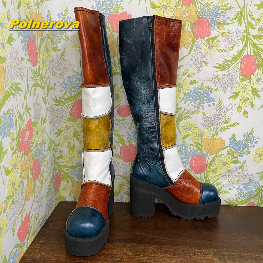 Kadın Retro Patchwork Deri Diz - Vintage Y2K incelemesi ve fiyatı