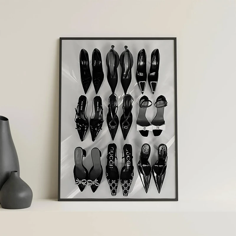Siyah Beyaz Lüks Yüksek Topukl - Vintage Vogue Fashion Poster incelemesi ve fiyatı