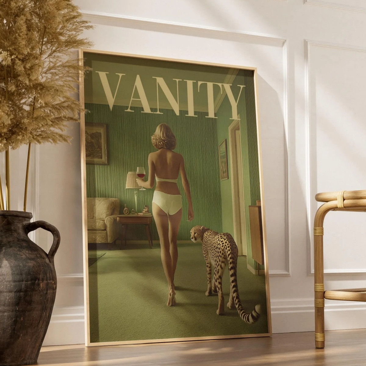 Vintage Kadın Çita Kanvas Bask - Vintage Vogue Fashion Poster incelemesi ve fiyatı
